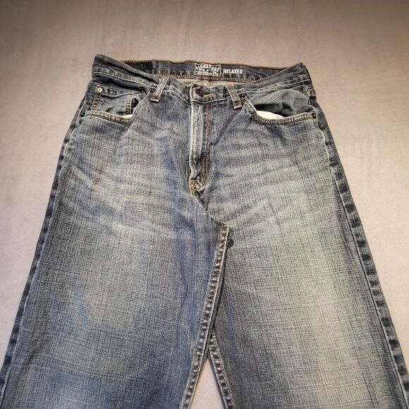 Levis Signature Mens Jeans 32x30 Loose Relaxed Straight Leg Denim Distressed - Picture 2 of 10